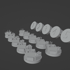 ZombieTokens.png Fichier 3D Jetons zombies modernes numérotés à l'échelle 28 mm・Objet pour impression 3D à télécharger