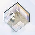 Low-poly-study-room_3-Photo.jpg Low poly orthographic view of study room studio house Lumion 11 Low-poly CG model