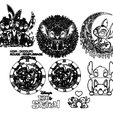 HORLOGE-STITCH.png Horloge Stitch et Lilo et plein de fichier à graver et découper en découpe laser