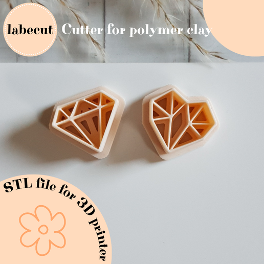 Geometric diamond polymer clay cutter