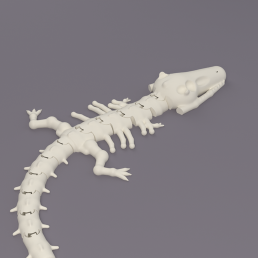 Flexi T-Rex Skeleton - Print in Place Articulated Dinosaur Fossil with Hidden Joints, Big Skull, Ribs and Tail - No Supports