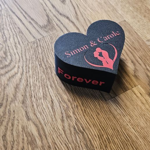 Heart-Shaped Ring Box – "Forever" Design 3D model