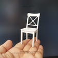 IKEAMNGOLF CHA DOLLHOUSE MINYATURE 1:12 Miniature model of IKEA-INSPIRED Ingolf Chair for 1:12 Dollhouse
