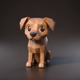 Low-poly-style-brown-dog-model-with-large-eyes,-sitting-posture,-and-geometric-shapes-for-head,-ears.png Chien Low Poly
