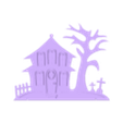 house_004_ornaments_2.stl Set di 4 decorazioni retroilluminate "Scary Halloween Flat House"