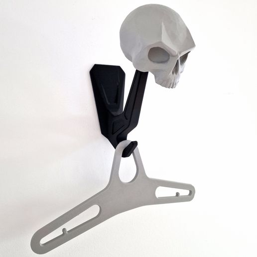 MOTORCYCLE HELMET HOLDER SKULL | HELMET HOLDER | MOTORCYCLE | 3D MODEL  STL | STL | 3D PRINTING FILE | 3D PRINTING FILE | 3D STL FILE | MOTO | SKULL  | SKULL HELMET SUPPORT STL File for 3D printingCults