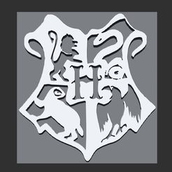 2.jpg STL file Hogwarts School of Witchcraft and Wizardry Logo・Model to download and 3D print