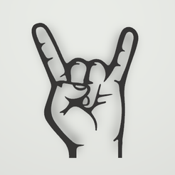 Rock-Hand.png STL file Rock Hand WallArt・3D printer design to download