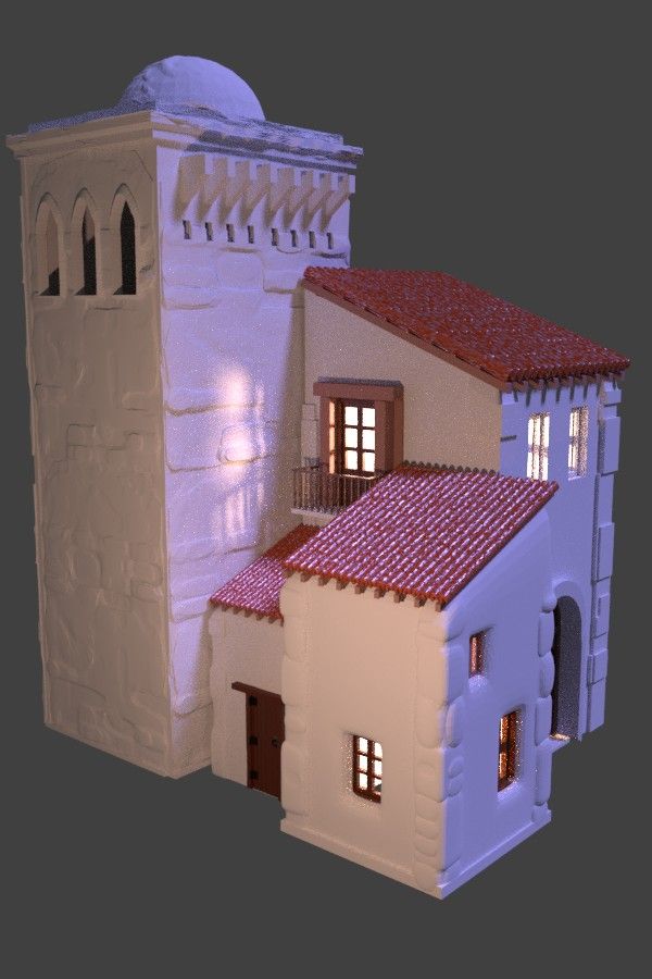 general-casas-con-torre.jpg Descargar archivo STL Kit de Casas HO compuesta por 4 piezas • Plan de la impresora 3D, javherre