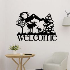 sample.jpg Archivo 3D Ciervos 2D Art Bienvenidos・Plan imprimible en 3D para descargar