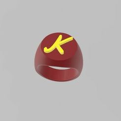 Bague-K.jpg STL file Ring letter k・3D print object to download