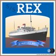 rex.jpg STL file SS Rex ocean liner full hull and waterline printable model・3D printing model to download