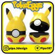 Pokeeggs-Pikachu-1.png STL file Easter Egg Pokeballs Pikachu・3D printer design to download