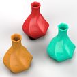 Twisted-Vase-different-colours.jpg Hexagon Twisted Flower Vase with narrow mouth and wide bottom