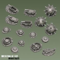 MINIATURES 3D file Booby traps & mines - Supportfree markers and counters・3D printable model to download, imitationoflife