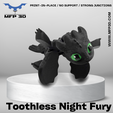 3.png ARTICULATED TOOTHLESS NIGHT FURY MFP3D -NO SUPPORT - PRINT IN PLACE - STL - 3MF - SENSORY TOY-FIDGET