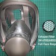 With FF.jpg 3M 6700 6800 Full Face Mask Respirator Exhaust Valve Filter