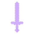 Epée Minecraft coupé.STL Espada Minecraft