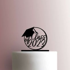 JB_Custom-Graduation-Cap-Class-of-Year-225-B477-Cake-Topper.jpg Fichier STL CLASSE SUPÉRIEURE 2023・Objet imprimable en 3D à télécharger