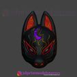 Kitsune_Mask_no5_3D_Print_01.jpg Japanese Fox Mask Demon Kitsune Cosplay Costume Helmet