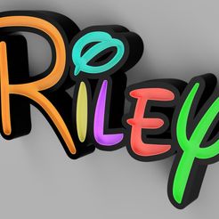 Riley.jpg Descargar archivo STL gratis 3D Font LED brillante Nombre Riley • Objeto para impresión 3D, D-Four-E