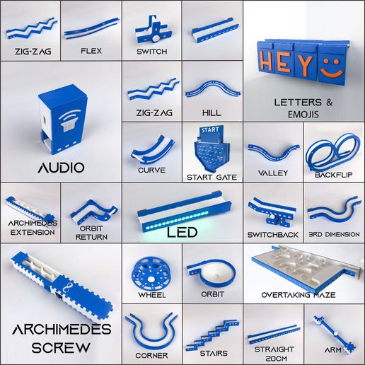 AllTrackSquareMontage_INC_letters1-2.jpg Infinity Trax | Complete Catalogue | Modular Magnetic Marble Run