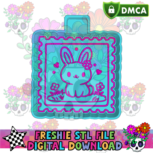 Simple Bunny Stamp STL Freshie Housing