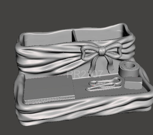 Cute Bow Desk Organizer – Ribbon Style Stationery Holder 3D Print STL