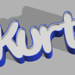 Kurt.png Descargar archivo STL LÁMPARA LED PERSONALIZADA - NOMBRE Kurt • Modelo imprimible en 3D, chripink