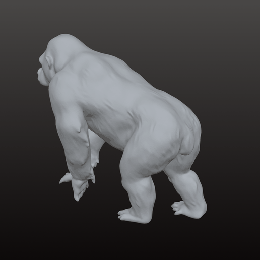An-ape-walking-base-model-2.png Ape Base Mesh OBJ 3D Model – Raw Editable Evolution March Primate for Practice, Kitbash & Sculpting (Base Model)