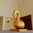 FLAMINGO-bust-low-poly-2.png flamingo bust low poly geometrical statue stl 3d print file