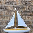 DSC_0657.jpg Small Model Sail Boat / Yacht - 40cm Long Hull