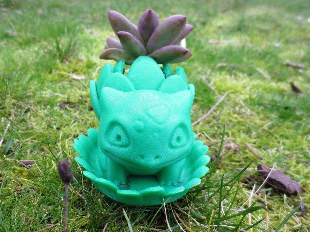 Free STL File Blooming Bulbasaur Planter With Leaf Drainage Tray・3D ...