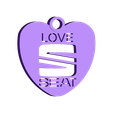 SEAT-Love.stl Free STL file SEAT key ring・Template to download and 3D print