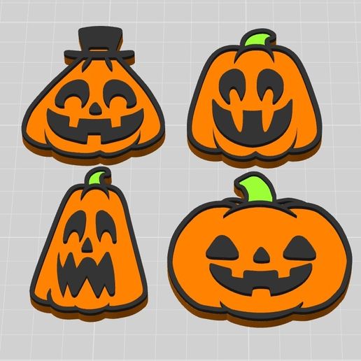 🎃 Halloween Pumpkin Magnets for Fridge 🎃・ 3MF File for 3D printing・Cults