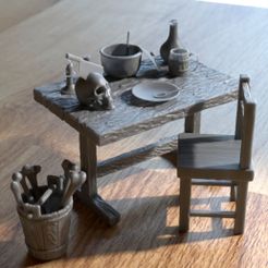 Necromancer-Meal.jpg Archivo STL 15 ARTÍCULOS NIGROMANTE COMIDA PARA EL MEDIO AMBIENTE DIORAMA DE MESA 1/35 1/24・Objeto imprimible en 3D para descargar