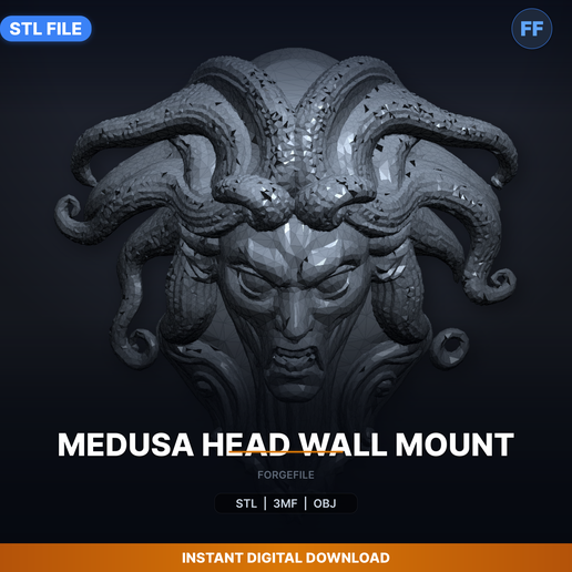 Medusa Head Wall Mount - 3D Printable STL File