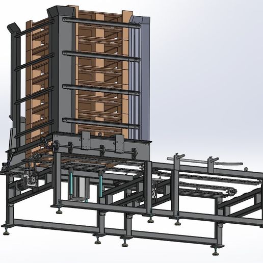 🛠️ 3D CAD Model Pallet Loading-Unloading Machine – Automated Material ...