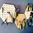20190430_153614028_iOS.jpg Free 3D file Hexagon pegboard・3D print design to download