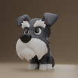 1_.png Schnauzer Cartoon Schlüsselanhänger