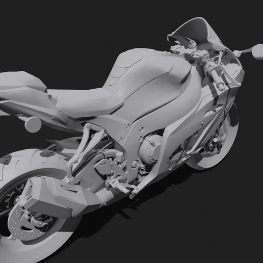 🥷 Kawasaki Ninja ZX-10R Complete Bike Model・ STL File for
