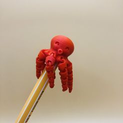 IMG-3729-1.jpg STL file Cute Fidget Flexi Octopus Pencil Topper・Template to download and 3D print