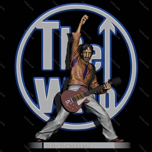 👾 Pete Townshend -The Who 3D printing・ 3D File for 3D printing