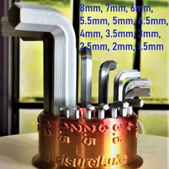 10.jpg Free STL file 15 Piece Metric Allen Key Tool Set + Desk Organizer: LeisureLuke V1・3D printer design to download