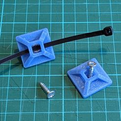 cable_tie_screw_base_01.jpg Archivo STL gratuito Base de atado de cables para fijación con tornillos・Objeto para descargar e imprimir en 3D
