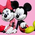4.jpg Mickey and Minnie mouse for 3d print STL
