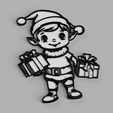 1.png Elf with Christmas Gifts Santa Claus Wall Picture