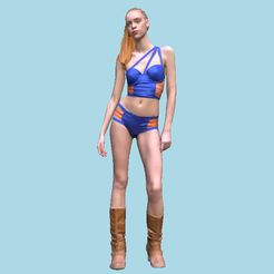 Prev_Woman.jpg Free STL file Woman In Swimsuit・3D printable object to download, file2btc