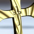 4.jpg Croix stl 3d. Modèle de croix Cnc. Modèle 3d en bois sculpté.