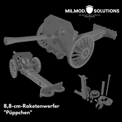 Püppchen-Präsentationsbild.png STL file 8.8 cm rocket launcher "Püppchen" (commercial license)・3D printer design to download